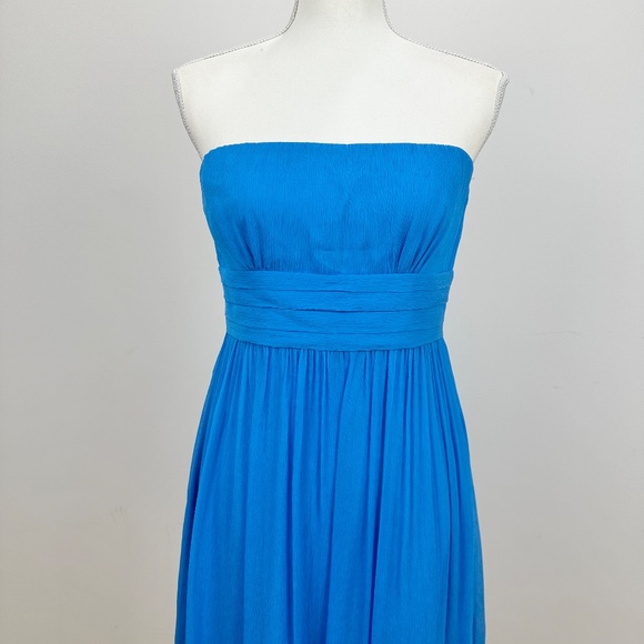 J. Crew Silk Chiffon Dress Size 8 Cocktail Strapless Knee Length Sleeveless. - Picture 3 of 10